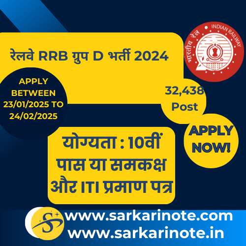 रेलवे RRB ग्रुप D भर्ती 2024